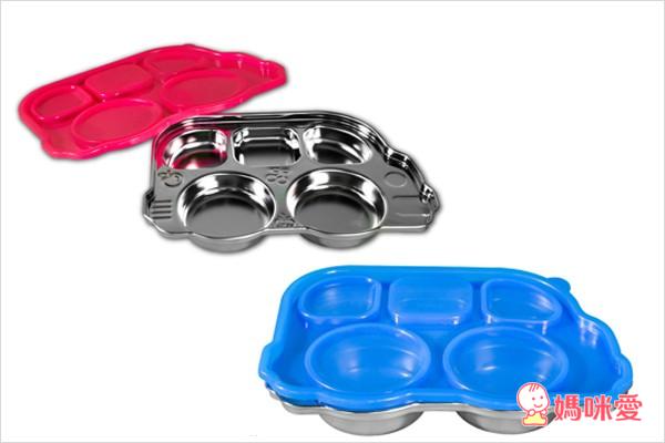 《美國 innobaby 不鏽鋼餐具》車車餐盤組 /  不鏽鋼餐具  / 固齒器