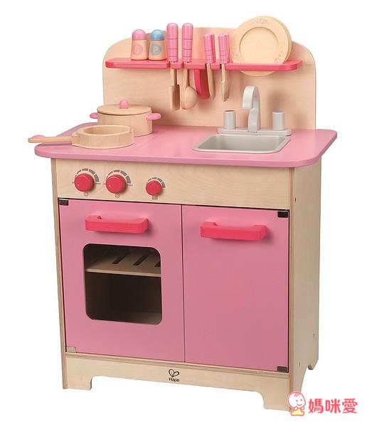 《德國Hape》優質無毒木製玩具 (前100名購買粉色廚台，廠商加碼送Hape木製萬花筒)