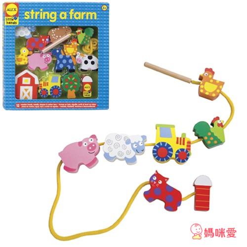 【法國DJECO】小童款 手作風質感木玩。【美國ALEX】小手鈕釦拼拼樂 / 小手穿線樂