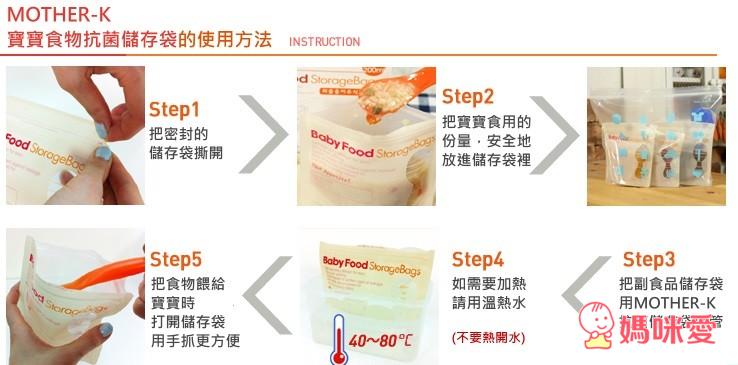 韓國Mother-K  奶粉/母奶/食物(副食品)抗菌儲存袋 。 抗菌拋棄式餐桌墊