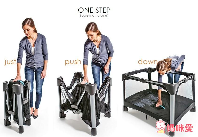 【媽咪愛♥獨家首賣】4moms 遊戲床(嬰兒網床) 單手即搞定遊戲床的展開及收納