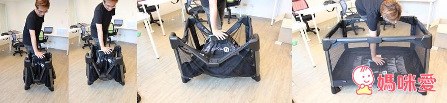 【媽咪愛♥獨家首賣】4moms 遊戲床(嬰兒網床) 單手即搞定遊戲床的展開及收納