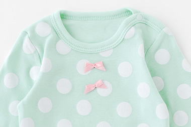 日本Chuckle Baby - 草莓紅水玉長袖包屁衣