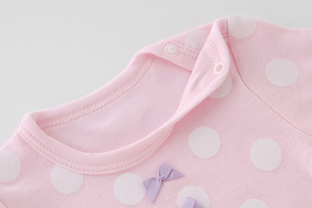 日本Chuckle Baby - 草莓紅水玉長袖包屁衣