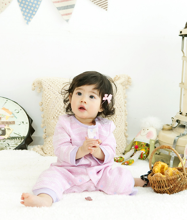 日本Chuckle Baby - 草莓紅水玉長袖包屁衣