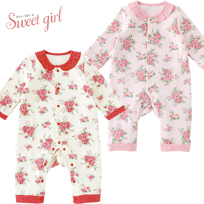 日本Chuckle Baby - 草莓紅水玉長袖包屁衣