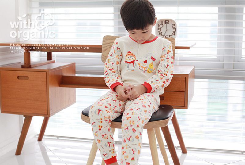 【換季回饋現折50元】《韓國with organic》冬厚有機棉家居服(適1~7歲)