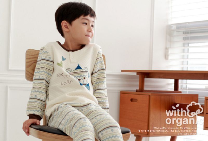 【換季回饋現折50元】《韓國with organic》冬厚有機棉家居服(適1~7歲)
