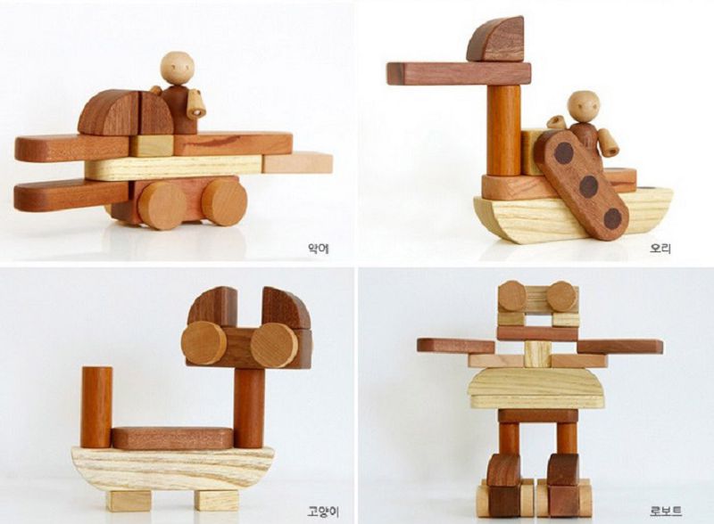 100%天然原木【韓國 Soopsori積木玩具】 磁性積木 / 車車積木 / 動物積木