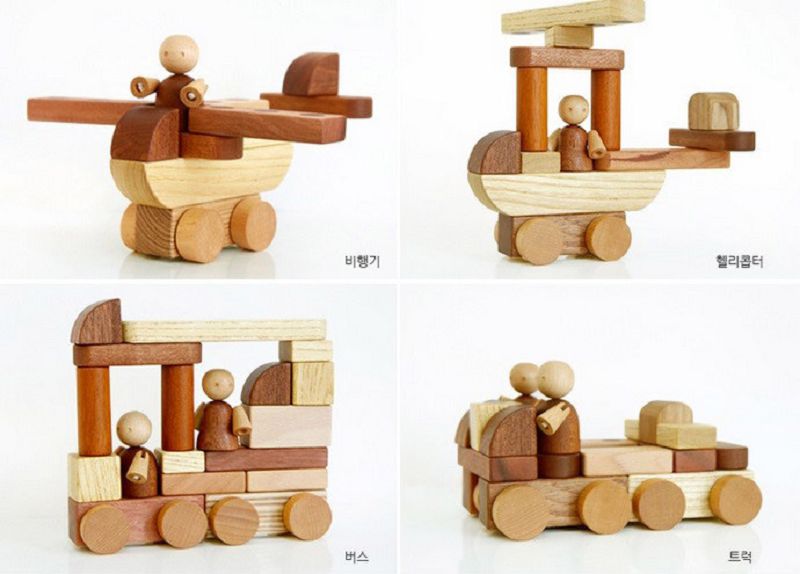 100%天然原木【韓國 Soopsori積木玩具】 磁性積木 / 車車積木 / 動物積木