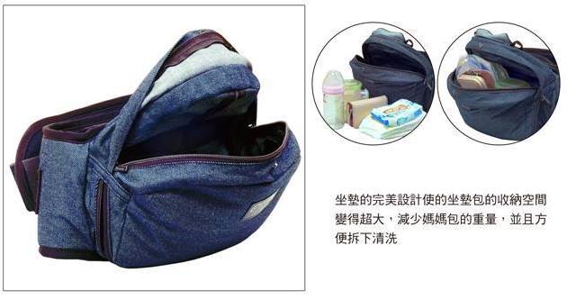 太神奇！韓國時尚款《 Sinbii坐墊式背巾 》多重置物空間 外出收納方便 