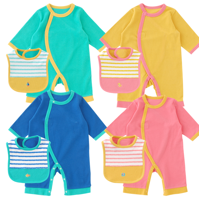 【現貨團】《日本 Chuckle Baby》60-70cm新生兒秋季服飾 粉嫩連身衣 / 包屁衣