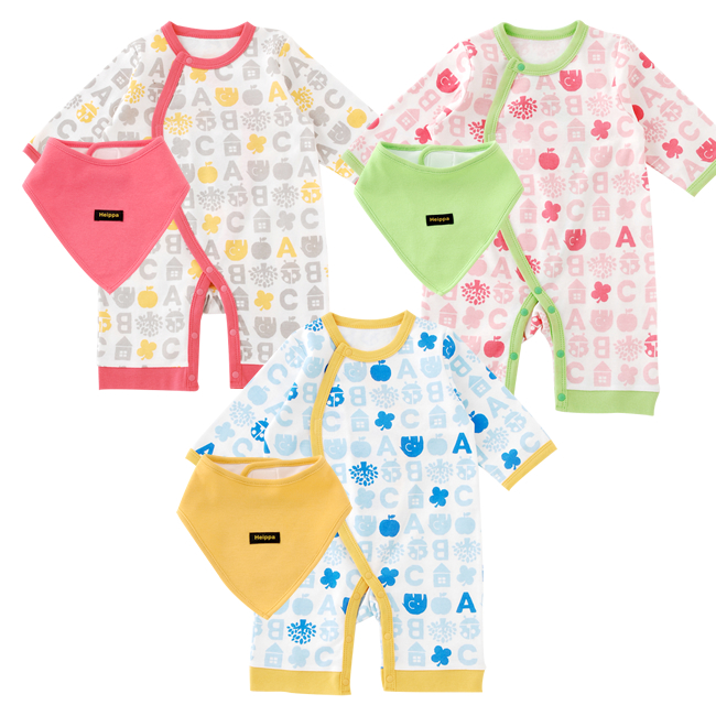 【現貨團】《日本 Chuckle Baby》60-70cm新生兒秋季服飾 粉嫩連身衣 / 包屁衣