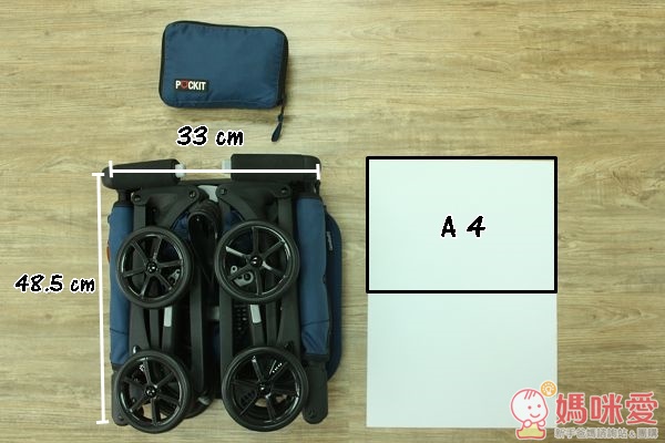 全世界最小的 POCKIT 口袋摺疊推車！不但好推又安全，收起後的體積僅剩 2 張A4紙大小