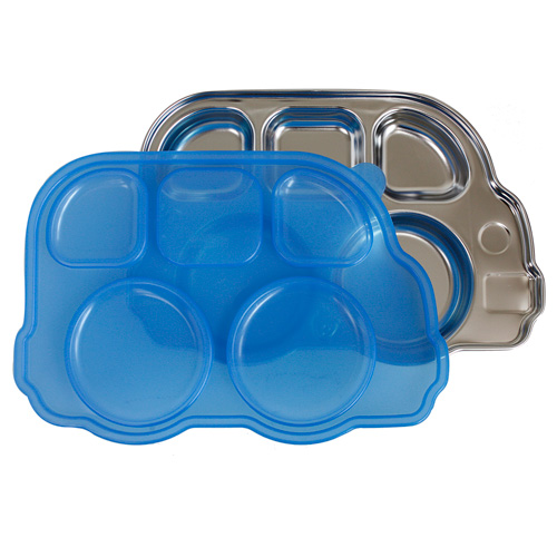 《美國 innobaby 不鏽鋼餐具》車車餐盤組 /  不鏽鋼餐具  / 固齒器