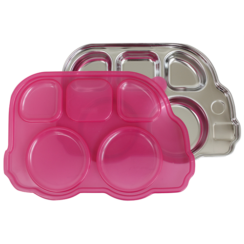 《美國 innobaby 不鏽鋼餐具》車車餐盤組 /  不鏽鋼餐具  / 固齒器