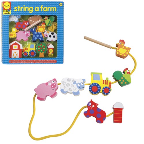 【法國DJECO】小童款 手作風質感木玩。【美國ALEX】小手鈕釦拼拼樂 / 小手穿線樂