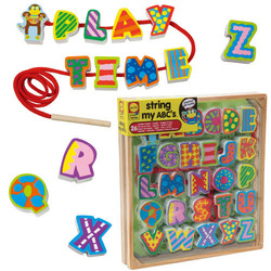 【法國DJECO】小童款 手作風質感木玩。【美國ALEX】小手鈕釦拼拼樂 / 小手穿線樂