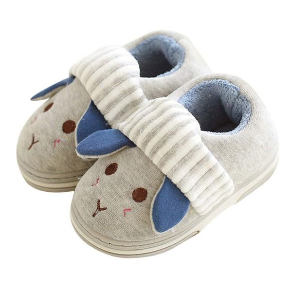 日本 - 小羊保暖止滑硬底室內鞋-灰色