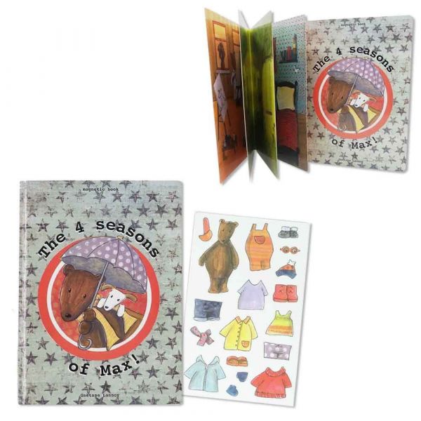 比利時艾格蒙 - 繪本風故事磁鐵書套組-馬克斯特別的日子+馬克斯春夏秋冬