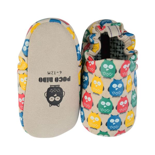 英國 POCO NIDO - 寶寶手工鞋/學步鞋-經典貓頭鷹LOGO款