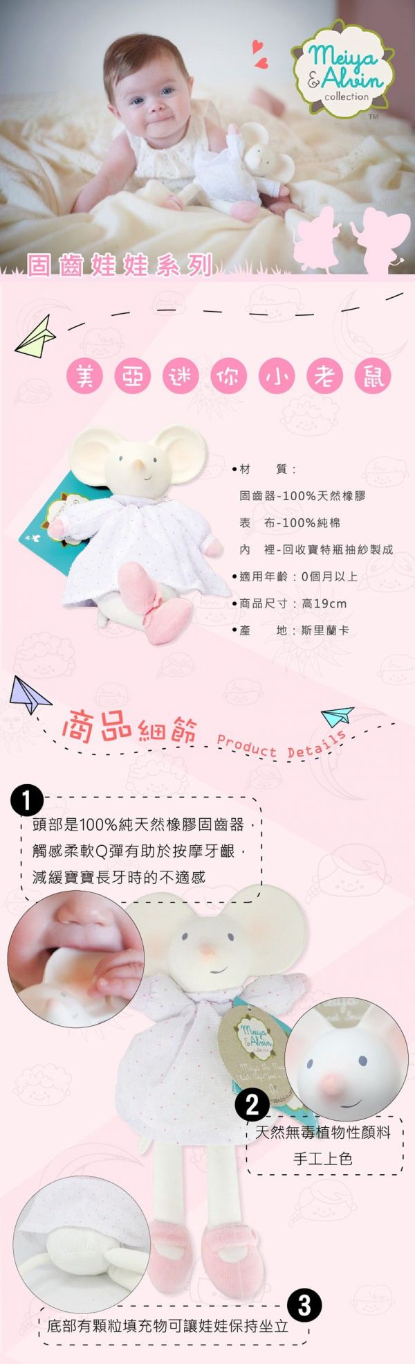 斯里蘭卡Meiya & Alvin - 固齒娃娃系列 固齒器-美亞迷你小老鼠