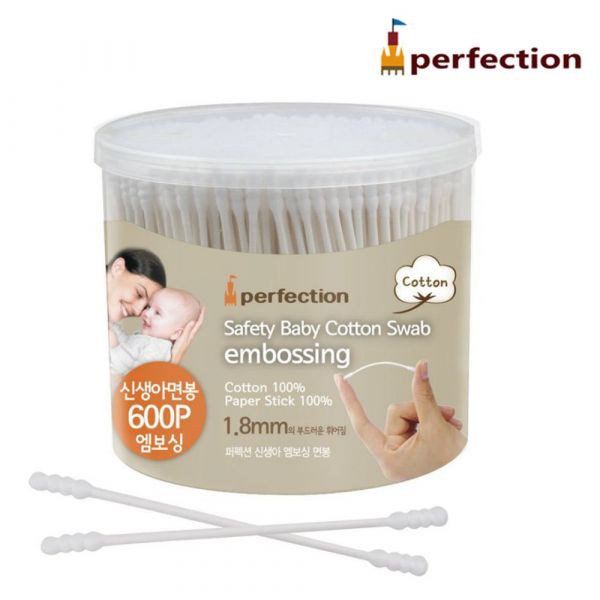 韓國 Perfection - 嬰兒專用紙軸棉花棒-600入裝