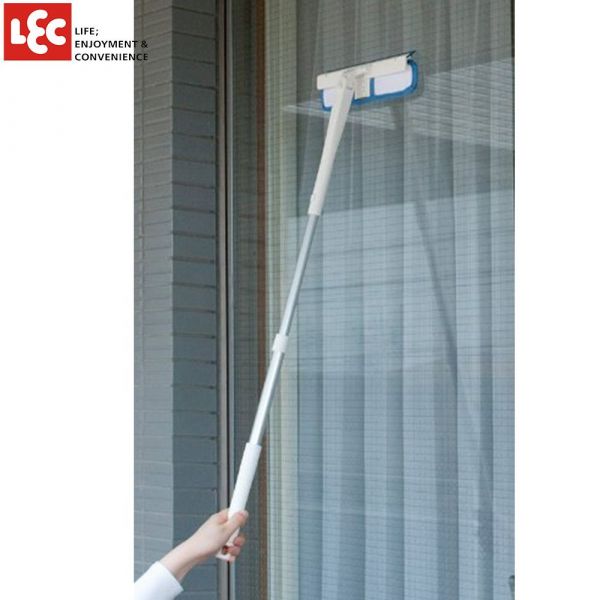 日本 LEC - 可迴轉伸縮長柄窗戶清潔拖把-可伸幅74~90cm