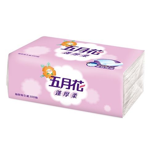 五月花 - 蓬厚柔頂級抽取衛生紙-100抽x12包x6袋