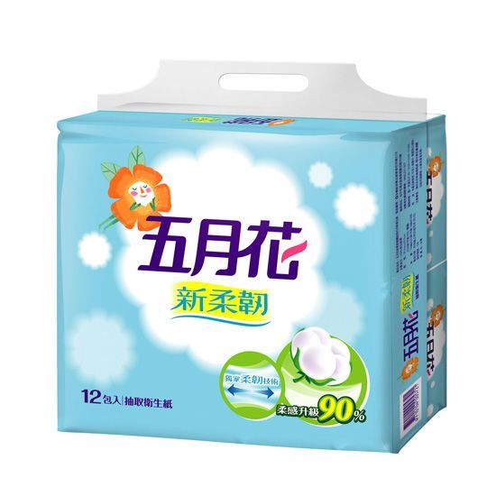五月花 - 新柔韌抽取衛生紙-110抽x12包x6袋