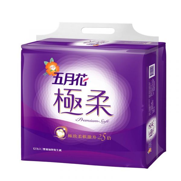 五月花 - 極柔頂級抽取式衛生紙-110抽x12包x6袋