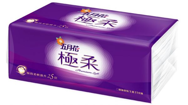 五月花 - 極柔頂級抽取式衛生紙-110抽x12包x6袋