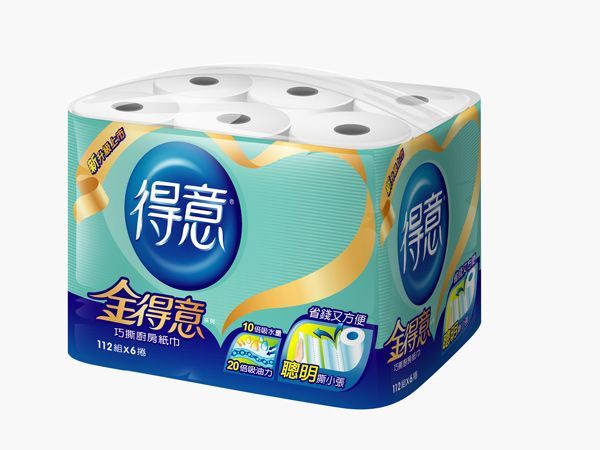 得意 - 金得意巧撕廚紙-112組(張)x6捲x8袋