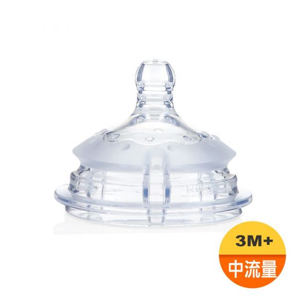 Nuby - Comfort寬口徑矽膠奶嘴-(中流量-圓孔/1入)