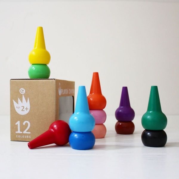韓國 Playon Crayon - 韓國原裝安全無毒兒童蠟筆組 12入-活力組