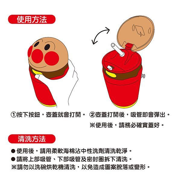 日本麵包超人 - AN麵包超人造型吸管水壼-400ml