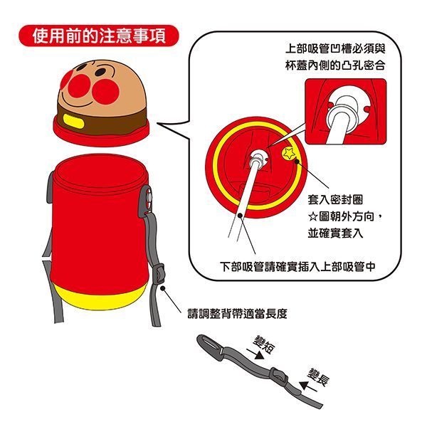 日本麵包超人 - AN麵包超人造型吸管水壼-400ml