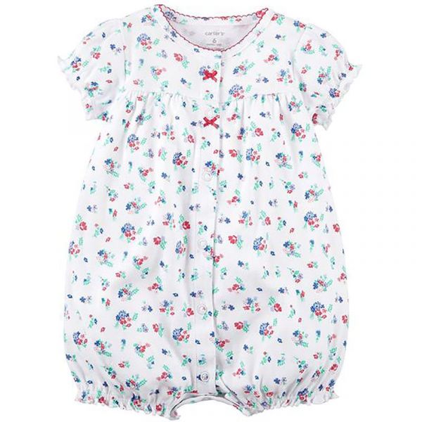 美國 Carter's - 嬰幼兒短袖連身衣-繽紛花卉