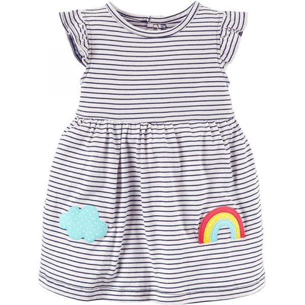 美國 Carter's - 嬰幼兒春夏外套洋裝包屁衣組-可愛彩虹