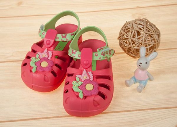 巴西 Ipanema - 童趣夏日花漾桃紅色寶寶涼鞋