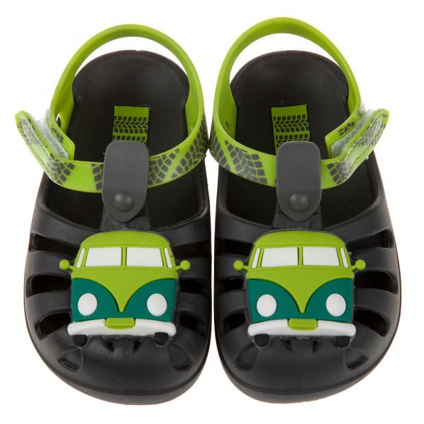 巴西 Ipanema - 巴西 Ipanema 寶寶涼鞋/香香鞋-童趣巴士列車-灰綠色