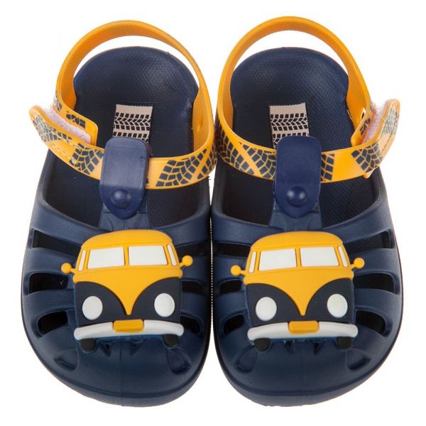 巴西 Ipanema - 巴西 Ipanema 寶寶涼鞋/香香鞋-童趣巴士列車-藍黃色