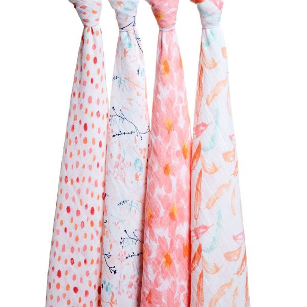 Aden+Anais - 經典款包巾(4入)-粉櫻花語