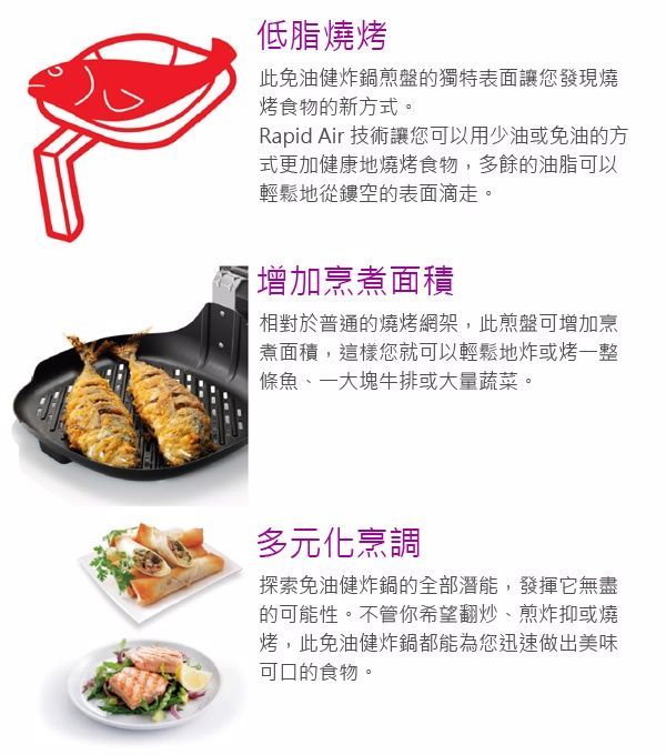 飛利浦 PHILIPS - 免油健康氣炸鍋／黑色(HD9230)-★贈原廠煎烤盤★