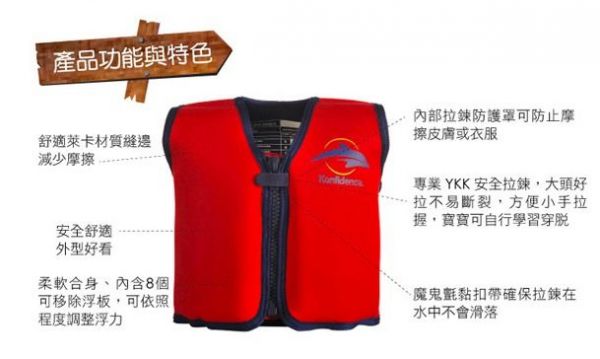 英國康飛登 - KF 浮力夾克-紅/黃