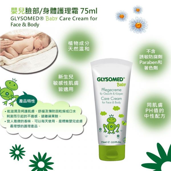 GLYSOMED Baby寶貝蛙 - 嬰兒護膚乳液300ml*1+臉部/身體護理霜75ml【敏感肌適用】-300ml+75ml