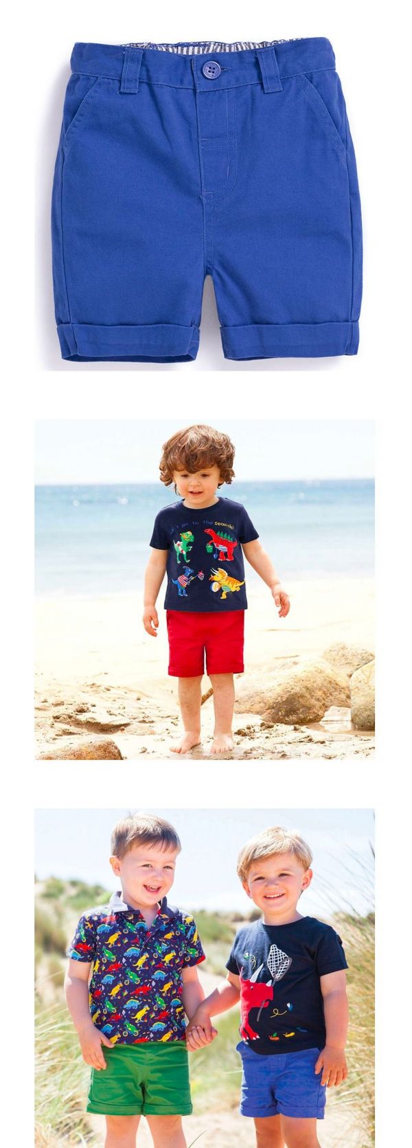 英國 JoJo Maman BeBe - 嬰幼兒/兒童100% 純棉短褲-天空藍