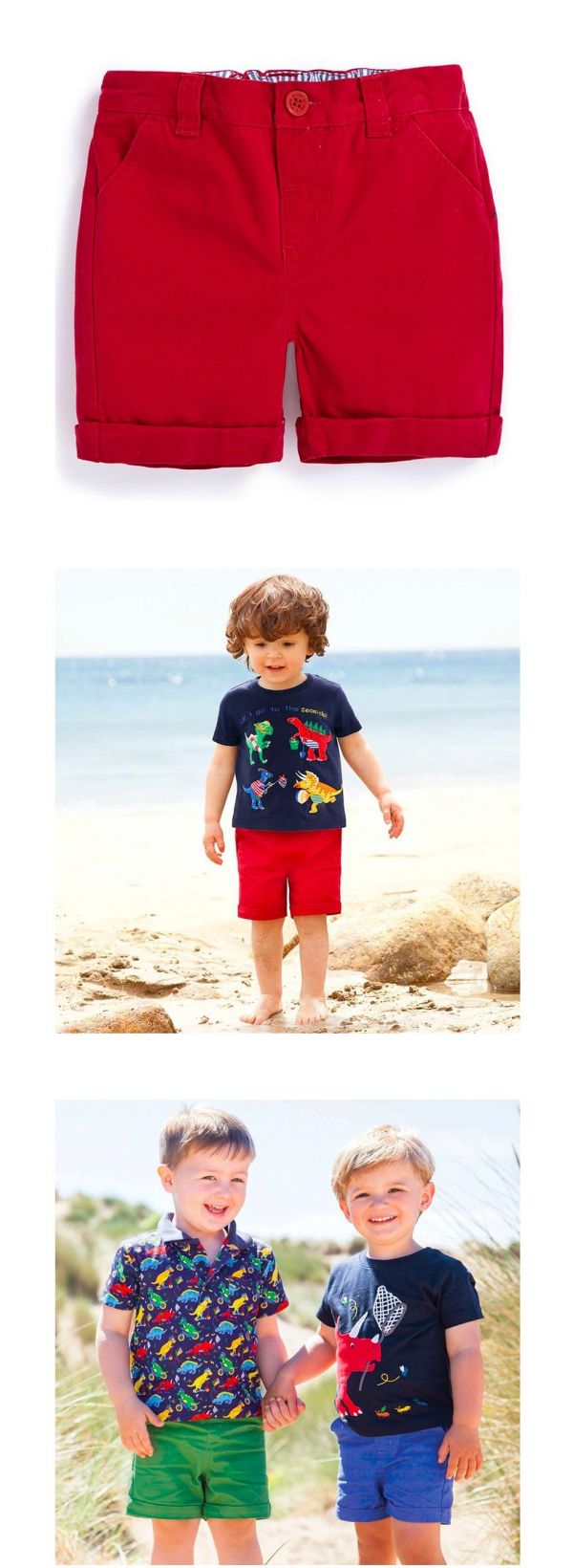 英國 JoJo Maman BeBe - 嬰幼兒/兒童100% 純棉短褲-閃亮紅