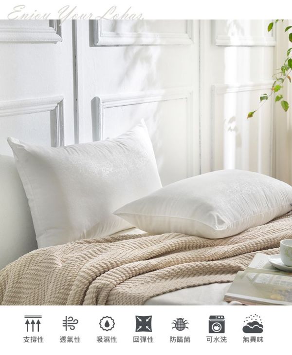 格蕾寢飾 Great Living - 超細纖維可水洗抑菌極致舒柔枕-二入