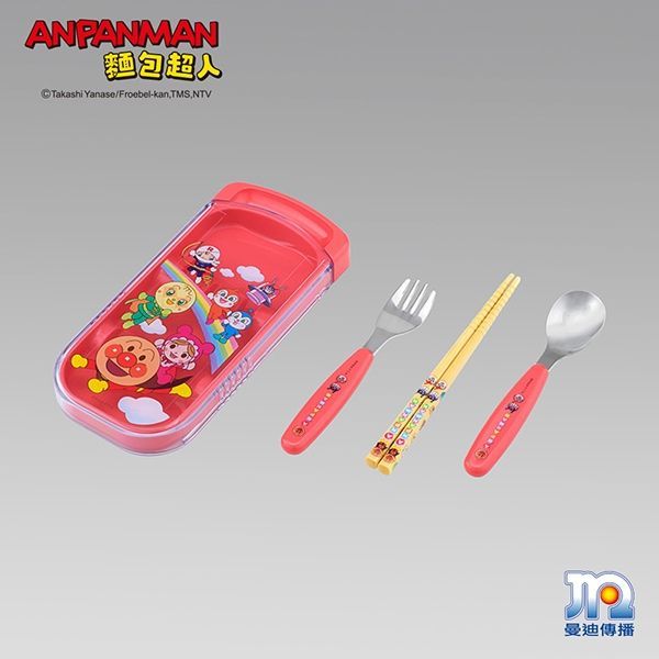 日本麵包超人 - AN麵包超人三件餐具組-红